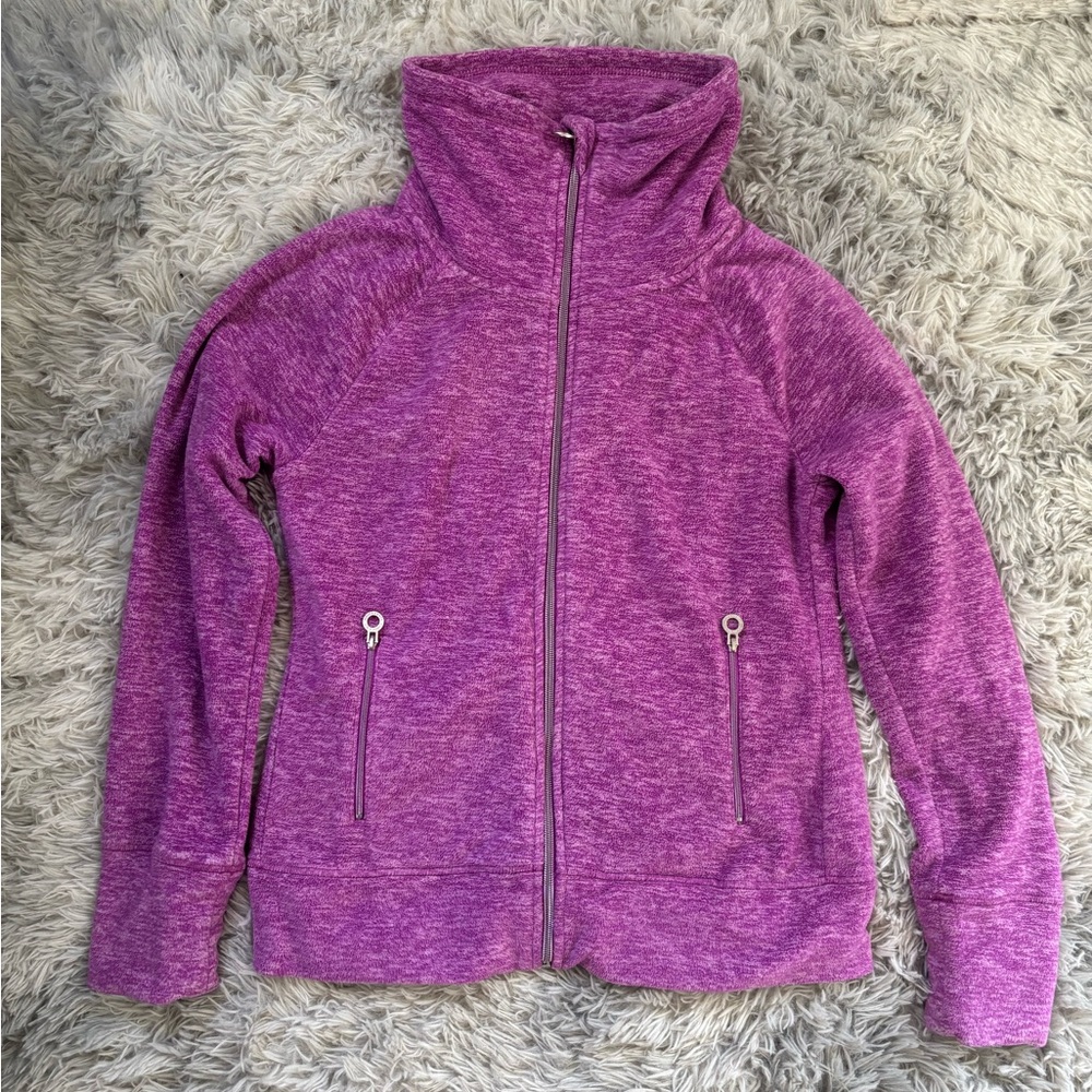 Calvin Klein Performance Women's Heathered Purple Zip-Up Hoodie